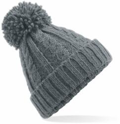 Beechfield Căciulă tricotată cu pompon melange - Deschisă gri (B480-1000250134)