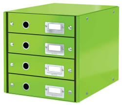 Leitz Irattároló, laminált karton, 4 fiókos, Leitz Click&Store, zöld