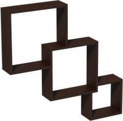Velano Fali polc modulos összefonódó négyzet wenge (3db-os) (67314)