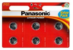 Panasonic Gombelem PANASONIC lítium CR2025L (6db) (CR2025L-6BP)