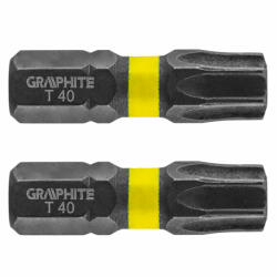 GRAPHITE Torziós ütvecsavarozó bit TX40 x 25mm, 2db (GRAPHITE-56H517)