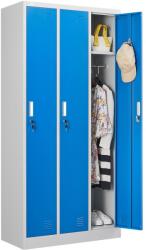 +Plus by Viamond Vestiar metalic Premium Asamblat 3 usi color albastru 900x450x1800 mm (LxlxH), Extra Plus albastru Vestiar metalic compact 3 3 30 kg Nu 900x450x1800 (61004138)