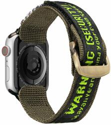 DuxDucis Curea textila DuxDucis Nylon Outdoor compatibila cu Apple Watch 4/5/6/7/8/SE/Ultra 42/44/45/49mm Verde/Negru (6934913035368)