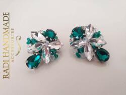 Radi handmade Елегантни обици със зелени и сребристи камъни (400 Рћ)
