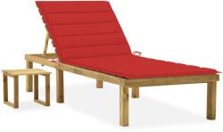vidaXL Șezlong de grădină cu masă și pernă, lemn de pin tratat (3065840) - comfy