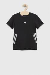 Adidas gyerek póló U RUN 3S fekete, mintás - fekete 116