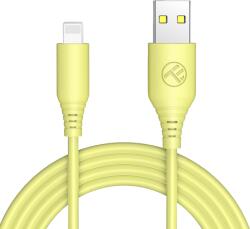 Tellur USB-Lightning szilikon kábel, 3A, 1m, sárga (TLL155397)