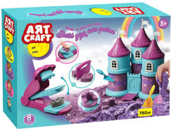 Art Craft Set creativ cu nisip Kinetic Princess Castle Art Craft, 750 g, 3 vehicule, 3 ani+ (1215183)
