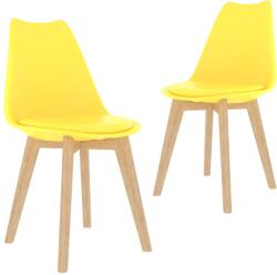 vidaXL Scaune de bucătărie, 2 buc. , galben, plastic (289134)