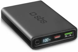 SBS - PowerBank LCD-vel 10 000 mAh, USB, USB-C PowerDelivery 20W, fekete