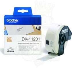 BROTHER DK11201 29x90mm 400db-os papír fehér/fekete papírszalag (DK11201) - officedepot