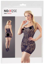 NO: XQSE - tigriscsíkos, áttetsző ruha tangával - fekete (S-L) (27176541101) - intimjatekom