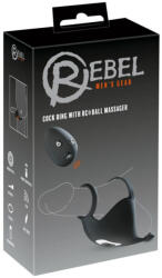 Rebel - akkus, heremasszírozós péniszgyűrű (fekete) (05551930000) - intimjatekom