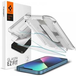 Spigen EZ FIT képernyővédő üveg 2db (2.5D full cover, tokbarát, ultravékony, 0.2mm, 9H + segédkeret) ÁTLÁTSZÓ Apple iPhone 13 mini (AGL03396)