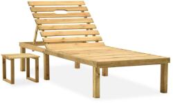 vidaXL Șezlong de grădină cu masă, lemn de pin tratat (315395) - comfy