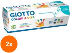 GIOTTO 2 Seturi Pictura cu Degetele Giotto, 6 Culori (CUL-2xFL0534100)
