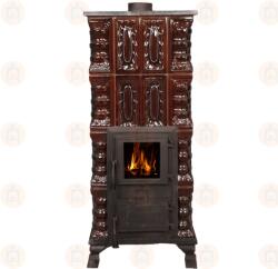 eSemineu Premium Terracotta stove Brown/Gold Morano 4R with Granite on top 8 kW