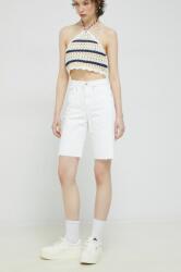 Tommy Jeans farmer rövidnadrág női, fehér, sima, magas derekú - fehér 29 - answear - 24 990 Ft