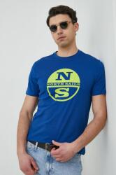 North Sails pamut póló férfi, nyomott mintás - kék M - answear - 16 990 Ft