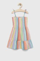 Gap gyerek vászonruha mini, harang alakú - többszínű 80-86 - answear - 10 590 Ft