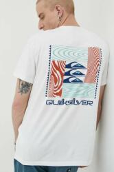 Quiksilver t-shirt férfi, nyomott mintás - kék S - answear - 8 385 Ft