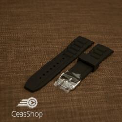  Curea silicon neagră capat curbat 20mm - 43398
