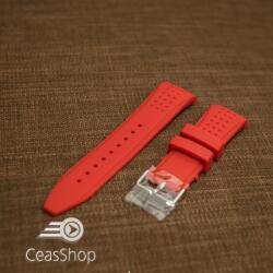  Curea silicon roșie capat curbat 22mm - 43393