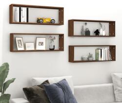 vidaXL Rafturi de perete cub, 4 buc. stejar maro, 80x15x26, 5 cm, lemn (815922) Raft