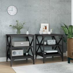 vidaXL Mese laterale, 2 buc. , negru, 40x42x50 cm, lemn compozit (825773)