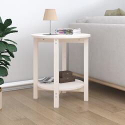 vidaXL Măsuță de cafea, alb, Ø 55x60 cm, lemn masiv de pin (822353) Masa de cafea