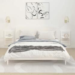 vidaXL Rafturi noptiere de perete, 2 buc. , alb, lemn masiv de pin (824769) Raft