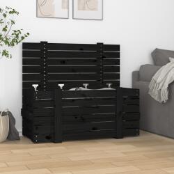 vidaXL Cutie de depozitare, negru, 91x40, 5x42 cm, lemn masiv de pin (825002) - vidaxl