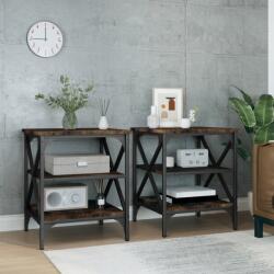 vidaXL Mese laterale 2 buc. stejar fumuriu 40x42x50 cm lemn compozit (825777)