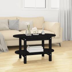 vidaXL Măsuță de cafea, negru, 80x45x45 cm, lemn masiv de pin (822296) Masa de cafea