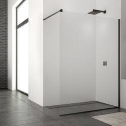 RONAL Paravan de dus Walk In SanSwiss, Easy, 120 x 200 cm, profil negru mat (STR4P1200607)
