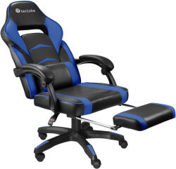tectake 404743 comodo versenyzői irodai szék lábtartóval - fekete/kék