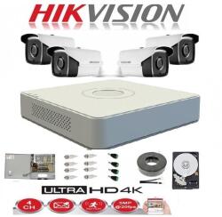 Hikvision Sistem complet 4 camere supraveghere exterior 5MP TURBOHD HIKVISION 40 m IR, sursa alimentare, accesorii +hard 4TB SafetyGuard Surveillance