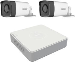 Hikvision Sistem supraveghere video profesional de exterior 2 camere Hikvision Turbo HD 80m IR si 40m IR, DVR 4 canale SafetyGuard Surveillance
