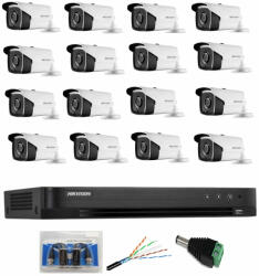 Hikvision Sistem Supraveghere profesional Hikvision 16 Camere 5MP Turbo HD IR 80, accesorii SafetyGuard Surveillance