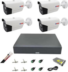 Rovision Sistem complet supraveghere 4 camere exterior FULL HD 2 MP 40m infrarosu, DVR 4 canale, accesorii SafetyGuard Surveillance