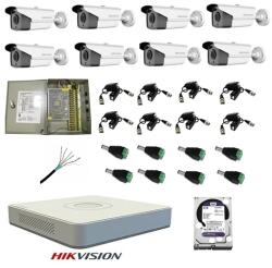 Hikvision Kit sistem complet 8 camere supraveghere exterior HIKVISION FULL HD 40 m IR hard 2 Tb SafetyGuard Surveillance