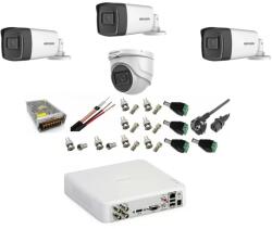 Hikvision Sistem supraveghere video profesional Hikvision 4 camere 5MP, 3 exterior Turbo HD IR 40M 1 interior IR 20m cu full accesorii SafetyGuard Surveillance