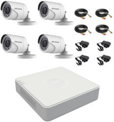 Hikvision Kit complet 4 camere supraveghere exterior 2MP Hikvision Turbo HD SafetyGuard Surveillance