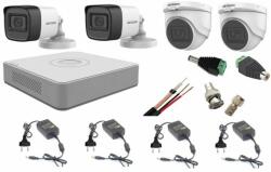 Hikvision Sistem supraveghere mixt audio-video Hikvision 4 camere Turbo HD 2MP, accesorii incluse SafetyGuard Surveillance