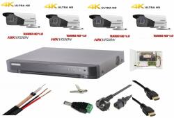 Hikvision Sistem supraveghere video ultra profesional Hikvision 4 camere Ultra HD 8MP 4K, DVR 4 canale, full accesorii, live internet SafetyGuard Surveillance