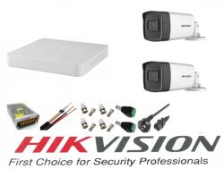 Hikvision Sistem supraveghere video Hikvision 2 camere 5MP Turbo HD IR 40 M cu DVR Hikvision 4 canale full accesorii, internet SafetyGuard Surveillance