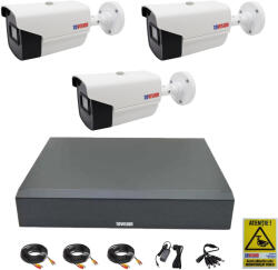 Rovision Sistem supraveghere video 3 camere exterior 2MP 1080P full hd IR 30m, DVR 4 canale, accesorii full, live internet SafetyGuard Surveillance