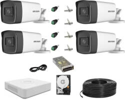 Hikvision Kit 4 camere supraveghere supraveghere 2MP FULL HD IR 40m cu accesorii SafetyGuard Surveillance