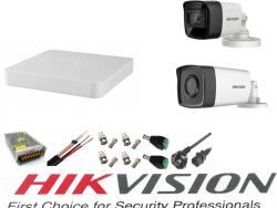 Hikvision Sistem supraveghere video Hikvision 2 camere 5MP Turbo HD, IR80m si IR40m, DVR Hikvision 4 canale, full accesorii SafetyGuard Surveillance