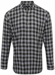 Premier Workwear Férfi pamut kockás ing - Acélszürke / fekete | M (PR250-1000226908)